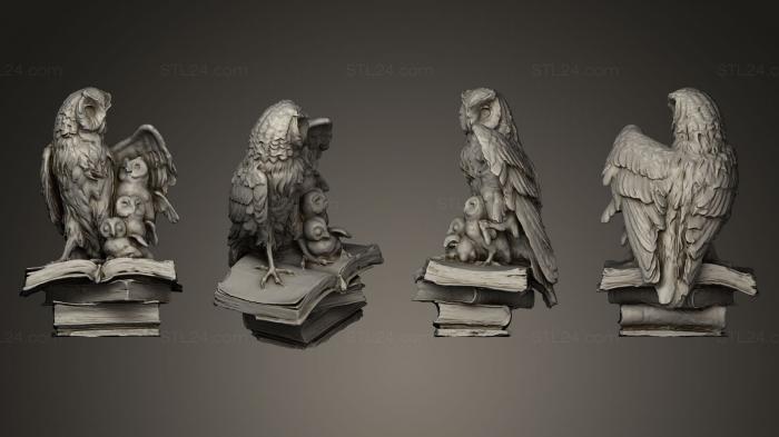 Bird figurines (Statua Civetta, STKB_0127) 3D models for cnc